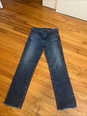 Ag Adriano Goldschmied Dark Alexis Washed Straight Leg Jeans
